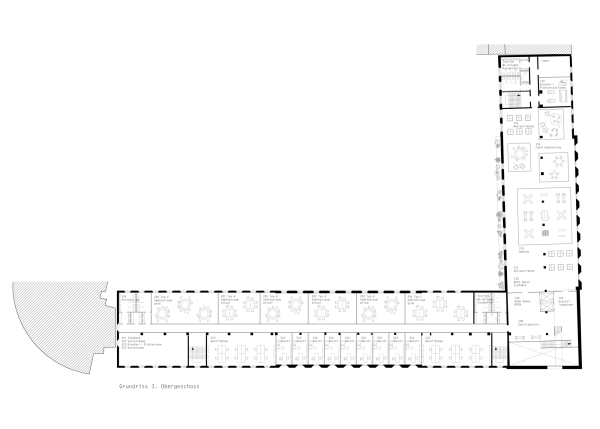 Eine Anerkennung: Atelier Lohrer, Grundriss 3. Obergeschoss