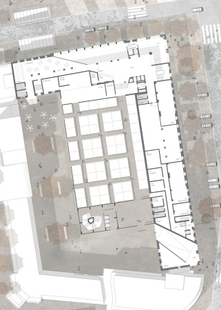 Eine Anerkennung: pfp architekten, Grundriss Erdgeschoss