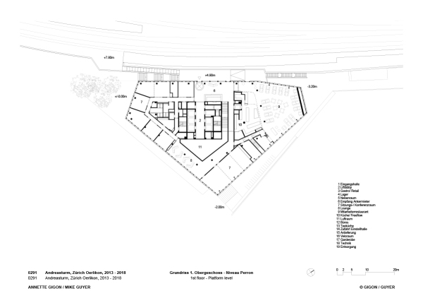 Grundriss 3. OG, Ebene Bahnsteig
