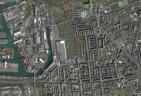 Das Plangebiet aus der Vogelperspektive.