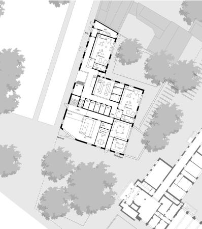 Anerkennung: Winking Froh mit Frank Kiessling, Grundriss Erdgeschoss Lehrerseminar