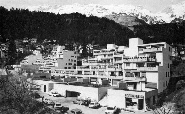 Atelier Mhlau (Andreas Egger, Hanno Schlgl, Heinz Pedrini), Terrassenhaus Sonnleitn, Innsbruck, 1972  75