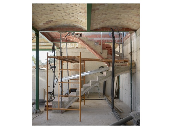 Auch die Treppe ist nach Gustavino�schem Prinzip aus Ziegeln geformt.