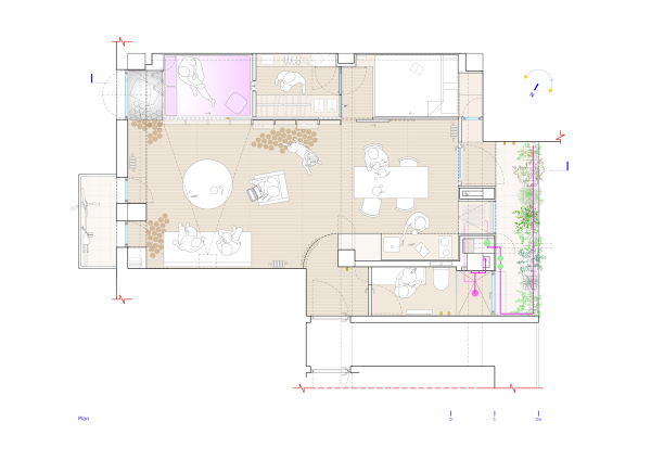 Apartmentumbau in Madrid von Husos Arquitectos