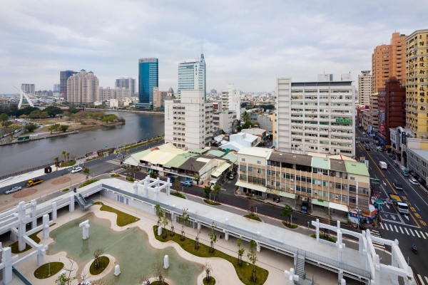 Der neue stdtische Raum reinterpretiert die Geschichte Tainans als wichtige Hafenstadt.
