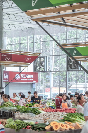 Tempor�re Markthalle von LUO Studio in Puyang