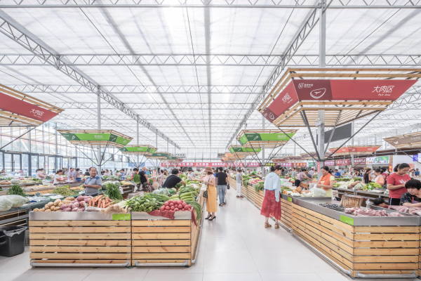 Tempor�re Markthalle von LUO Studio in Puyang