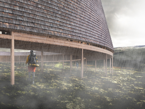 Eine Unterkunft in der norwegischen Fjelllandschaft von Moritz Bachmann