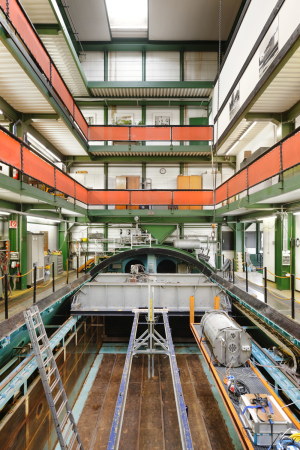 Blick gegen die Strmungsrichtung auf die Messstrecke, 2011