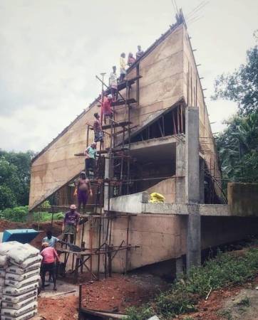 Betonieren der Dachplatte