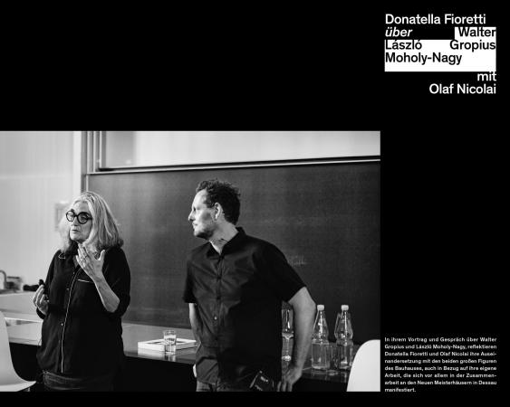 Doppelseite aus der Publikation, Donatella Fioretti und Olaf Nicolai im Gesprch, Foto: Daniel Reh
