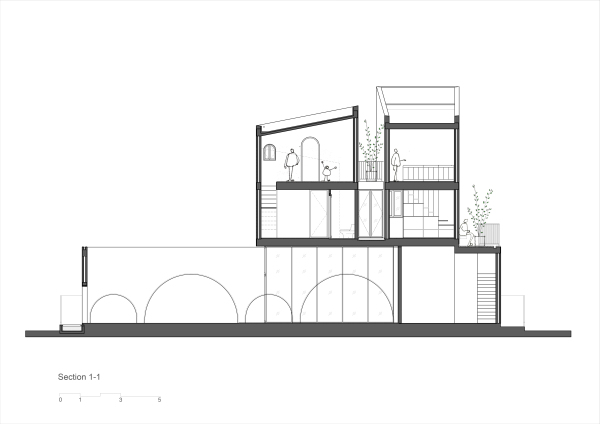 Wohnhaus mit Caf� in Vietnam von Tropical Space