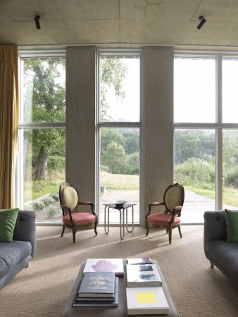 Blick nach Sden aus dem Kaminzimmer.