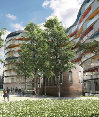 Make Architects überbauen Krankenhausareal in London