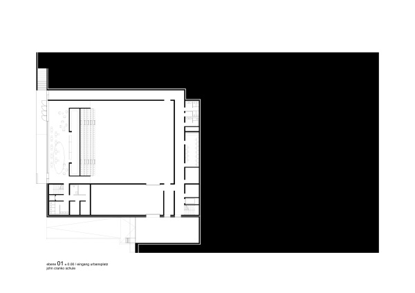 Grundriss Ebene 1, Eingang am Urbansplatz