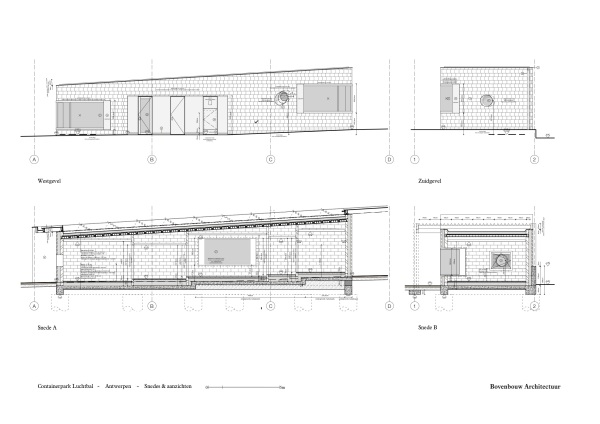 Antwerpen-Luchtbal: Mitarbeiterpavillon und Empfang