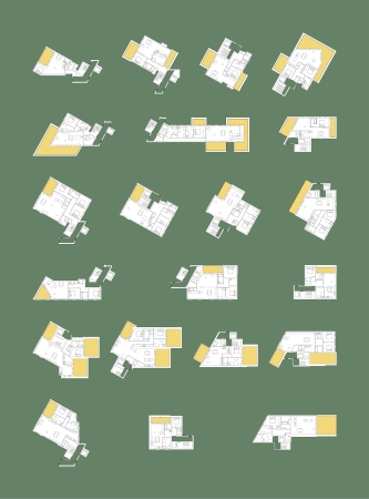 Grundrisse der 21 verschiedenen Wohnungstypen
