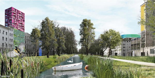 4. Preis: �Landschaft der Unterschiede� von Thomas Stellmach Planning and Architecture / fabulism (Berlin), Lysann Schmidt Landschaftsarchitektur, Melissa G�mez (Beraterin f�r nachhaltige Mobilit�t und urbane Innovation), Marcus Andreas (Berater f�r Nachhaltigkeit), Florian Strenge (Berater f�r Urbanismus & Design Prozesse)