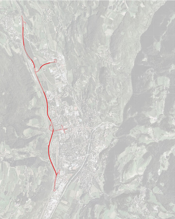Lageplan der neuen Umgehungsstra�e zwischen Varna und Brixen, parallel zur Brennerautobahn A22