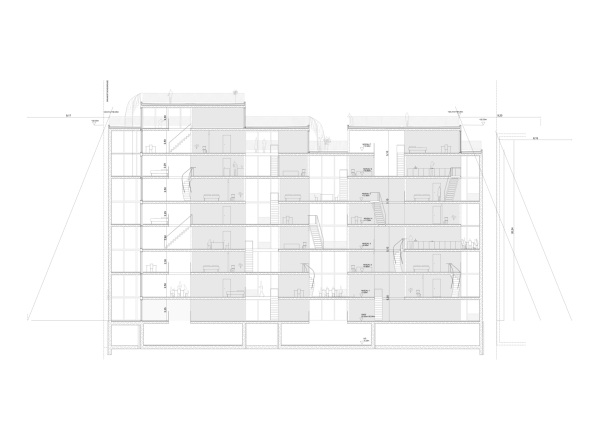 Lngsschnitt durch das Baugruppenhaus von June14