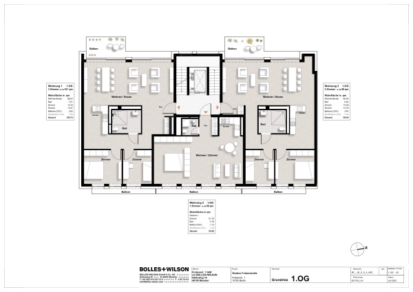 Frobenstra�e 1 von Bolles+Wilson, Grundriss 1.OG