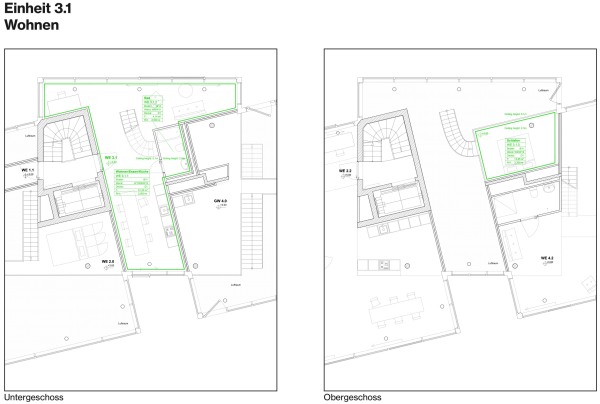 Beispielgrundrisse f�r Wohneinheit 3.1