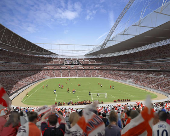 Wembley Stadion in London fertig gestellt