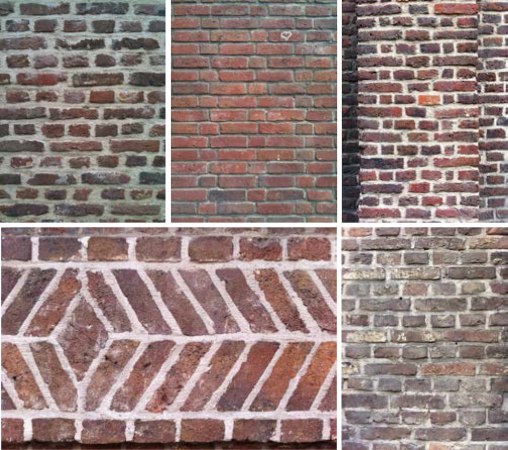Studien von historischen Backsteinmustern in Hasselt