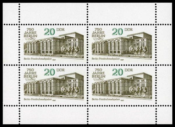 Briefmarke mit dem Palast zu Berlins 750-Jahr-Jubiläum