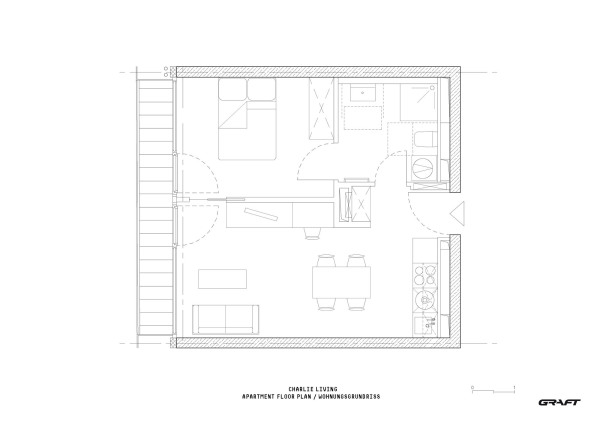 Grundriss einer typischen Zwei-Zimmer-Wohnung