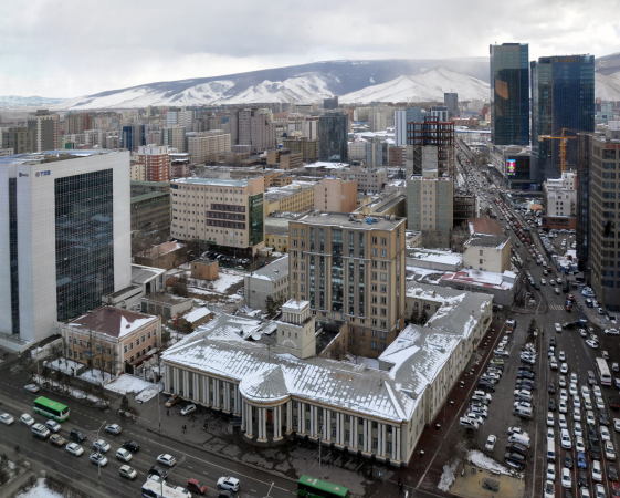Stadtzentrum von Ulaanbaatar in der Mongolei nach einem Masterplan von Giprogor (UdSSR) von 1954