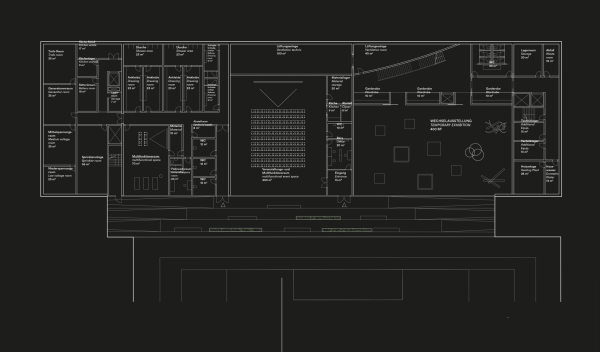1. Preis: Dorte Mandrup, Grundriss Untergeschoss