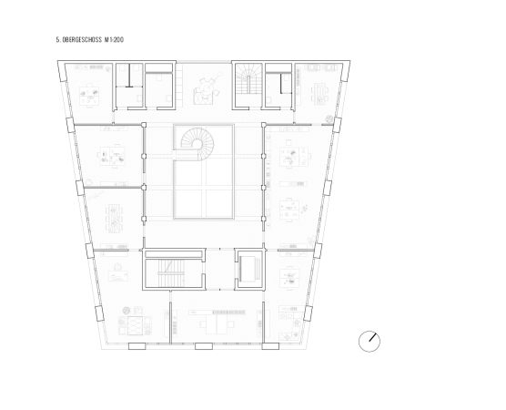 Grundriss fnftes Obergeschoss