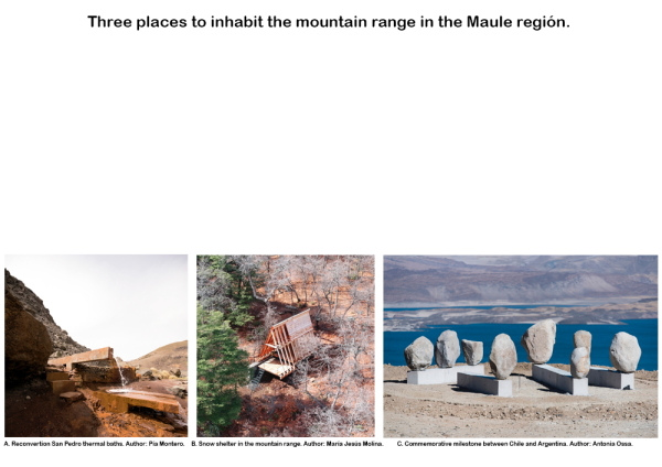 �Three places to inhabit the mountain range in the Maule region� von P�a Montero, Maria Jes�s Molina und Antonia Ossa