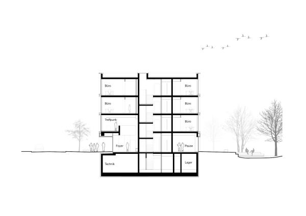 Schnitt,  Stadtwerke Leinfelden-Echterdingen, Lima Architekten 2020