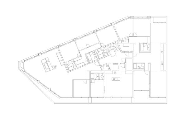 Grundriss der Spitze, siebter Stock