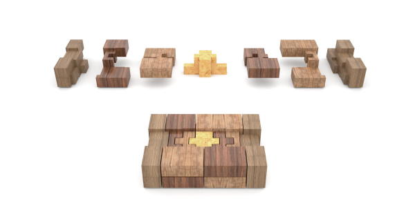 Virtuelles Holzmodell des hinteren Abschnitts. Achtes und Neuntes Stockwerk