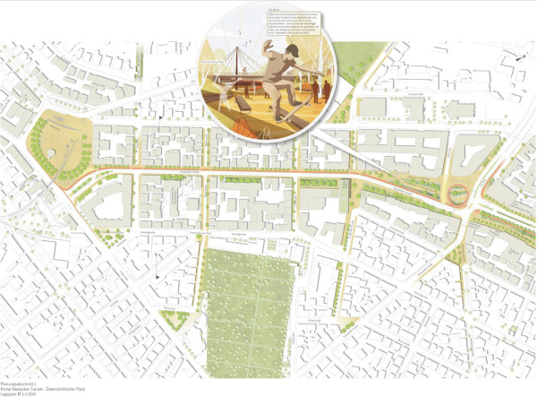 2. Preis: Pesch Partner Architekten Stadtplaner (Stuttgart) in ARGE mit R+T Verkehrsplanung (Darmstadt)