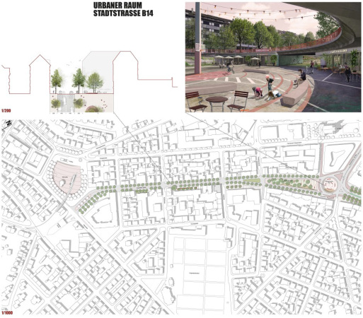 4. Preis: LAUX Architekten Stadtplaner (Stuttgart, M�nchen) in ARGE mit Gl�ck Landschaftsarchitektur (Stuttgart)