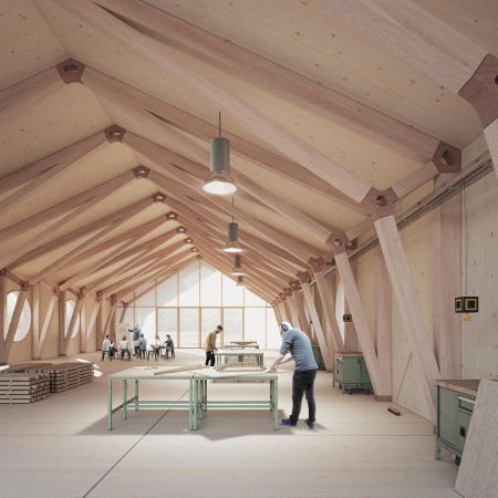 In der Halle im Diemersteiner Tal wird Platz zum Experimentieren und Bauen sein.