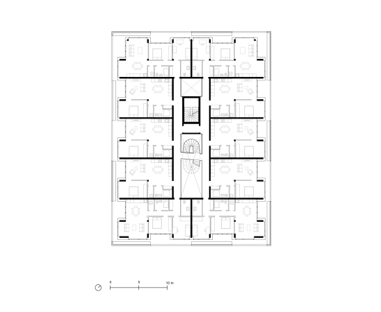 Grundriss Regelgeschosse 1, 3, 5