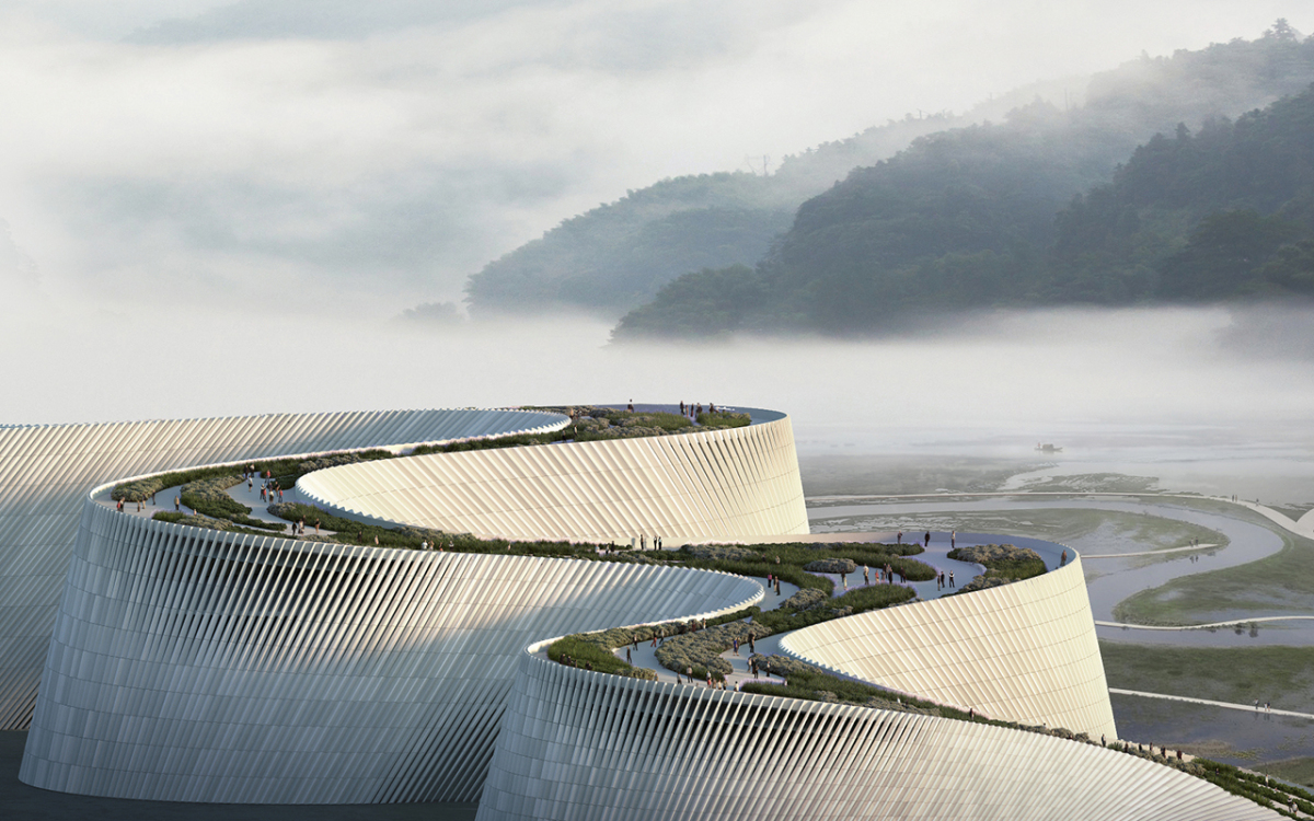 Wellengang im Flussdelta - 3XN, B+H und Zhubo Design planen Museum in Shenzhen