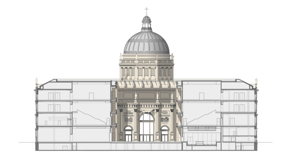 Schnitt durchs Foyer