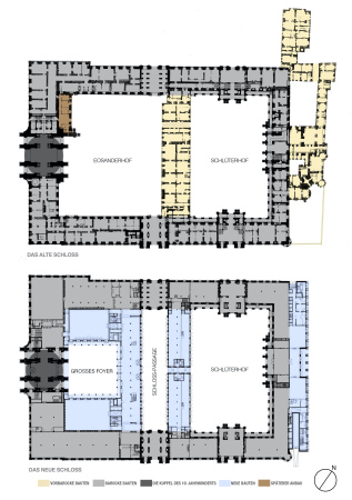 Zeitschichten des Schlosses und der Rekonstruktion.