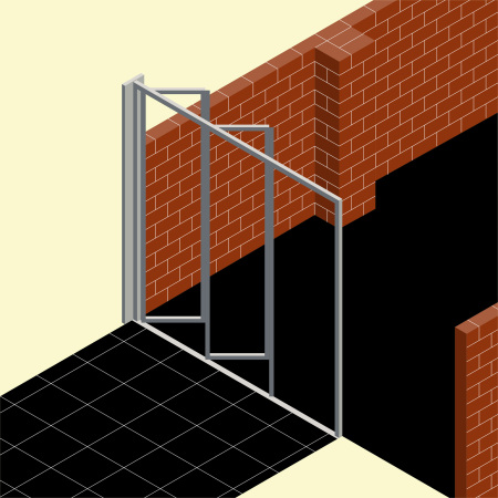 Originalbildunterschrift:   isometric vignette showing folding sliding facade connecting inside to semi enclosed outside patio catio