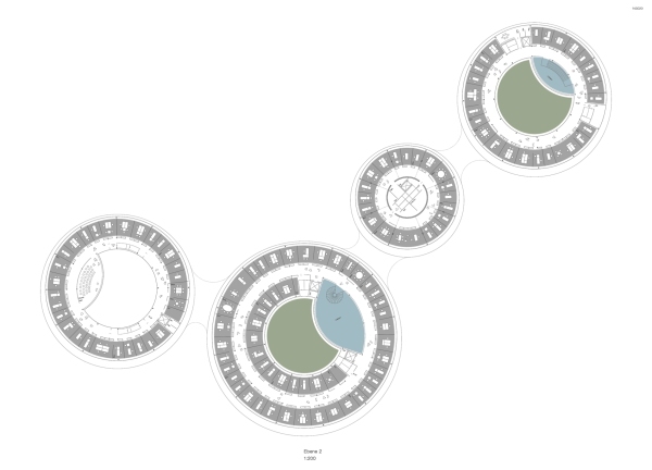 1. Preis (3. Preis Ideenteil): Schulz und Schulz Architekten (Leipzig), r + b landschaft s architektur (Dresden) Ebene 2