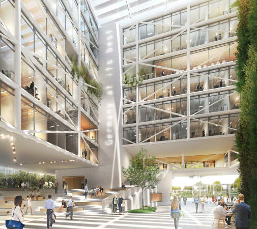 3. Preis (2. Preis Ideenteil): RKW Architektur + Rhode Kellermann Wawrowsky (Düsseldorf), WKM Landschaftsarchitekten (Düsseldorf)