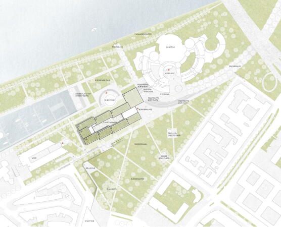 4. Preis (4. Preis Ideenteil): Lorber Paul Architekten (Kln), Club L94 Landschaftsarchitekten (Kln) Lageplan