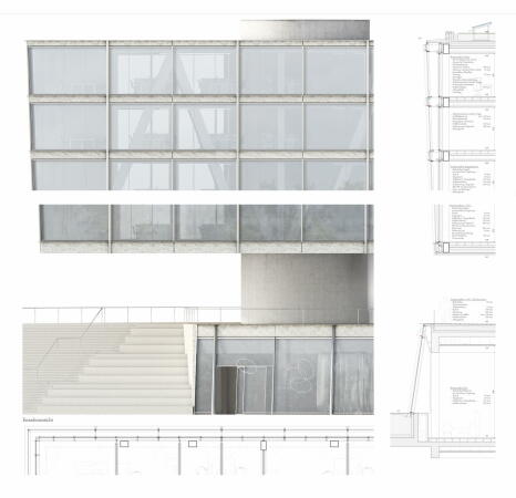 2. Preis (1. Preis Ideenteil): Kim Nalleweg Architekten (Berlin), capattistaubach urbane landschaften (Berlin) Fassadendetail