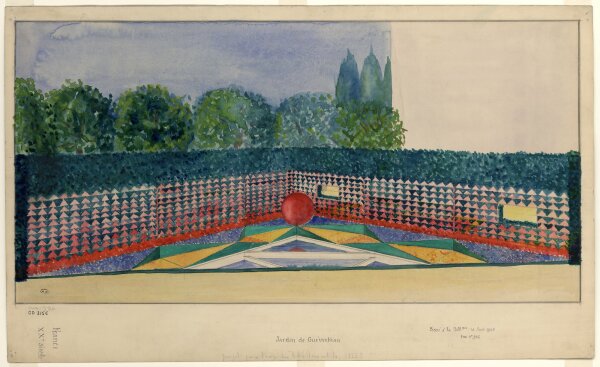 Gabriel Guevrekian, Entwurf fr einen Garten (The Garden of Water and Light) auf der Internationalen Ausstellung der dekorativen Knste in Paris, 1925